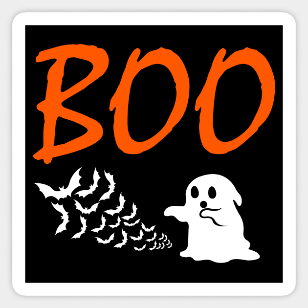 Bats are Scared of Ghosts Too Boo Ghost Halloween Gifts Sticker by ChrisWilson